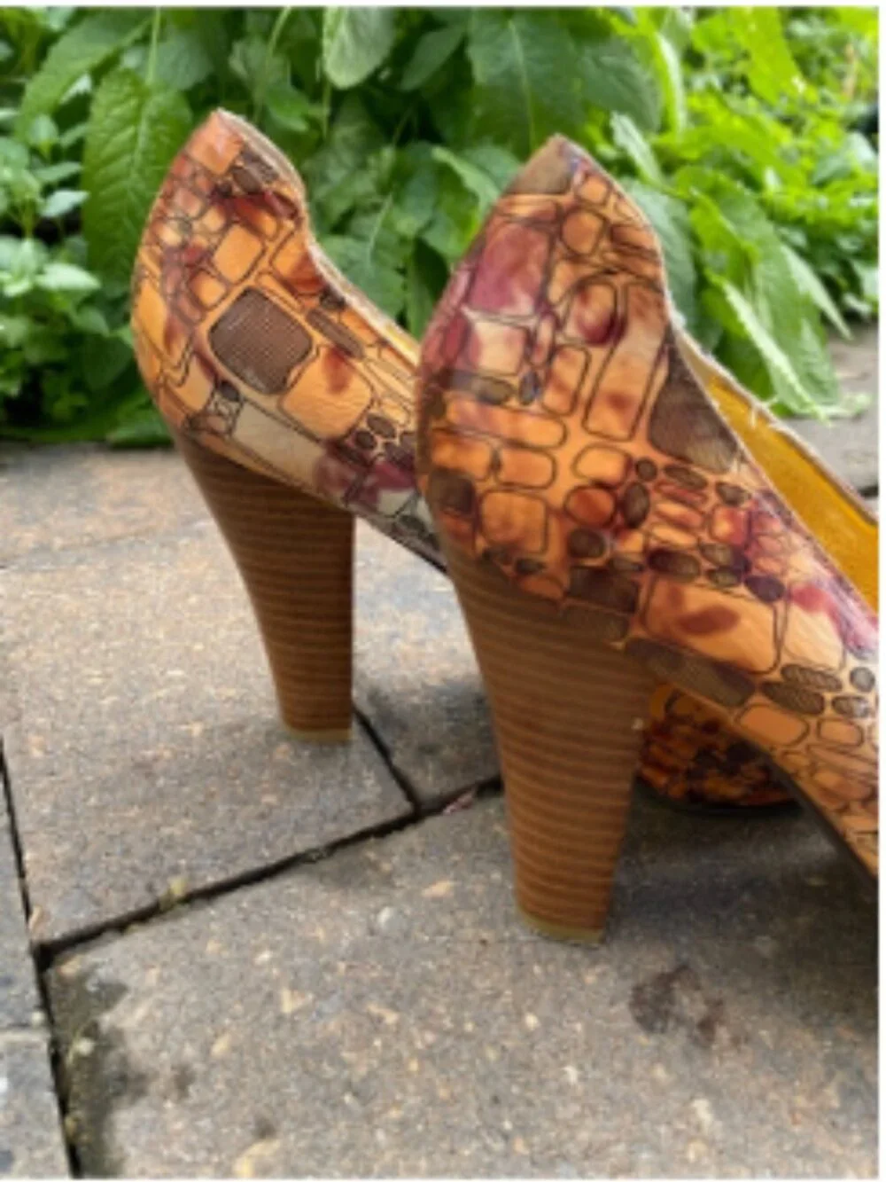 Naughty Monkey Peep-Toe Pumps — Mosaic Print, Size 8 — NWOT Summer Sale
